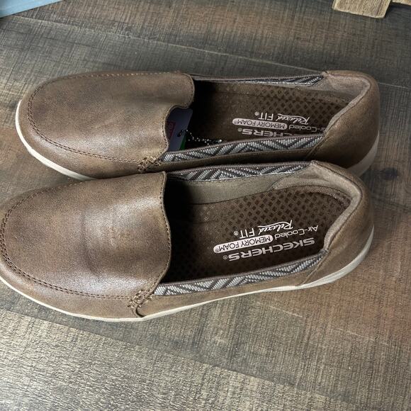 Skechers Relaxed Fit Brown Air Cooled‎ Memory Foam Slip On Shoes Womens 8 - Picture 5 of 8
